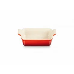 LE CREUSET Plat Rectangulaire Héritage en Céramique 19 cm Cerise Tradition Best