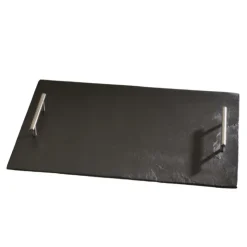 LEBRUN Plateau ardoise poignées métal par (38x28cm)