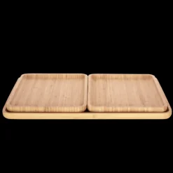 PEBBLY Plateau de Service en Bambou 28 x 20 cm Outlet