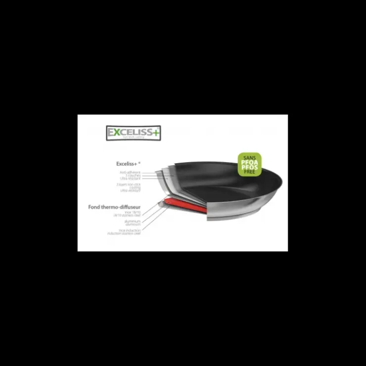 CRISTEL Poêle Ø 26 cm Strate Amovible Inox Exceliss Clearance