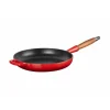 LE CREUSET Poêle en Fonte 28 cm Cerise avec Manche en Bois Signature New