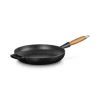 LE CREUSET Poêle en Fonte 28 cm Noir Mat avec Manche en Bois Signature Best