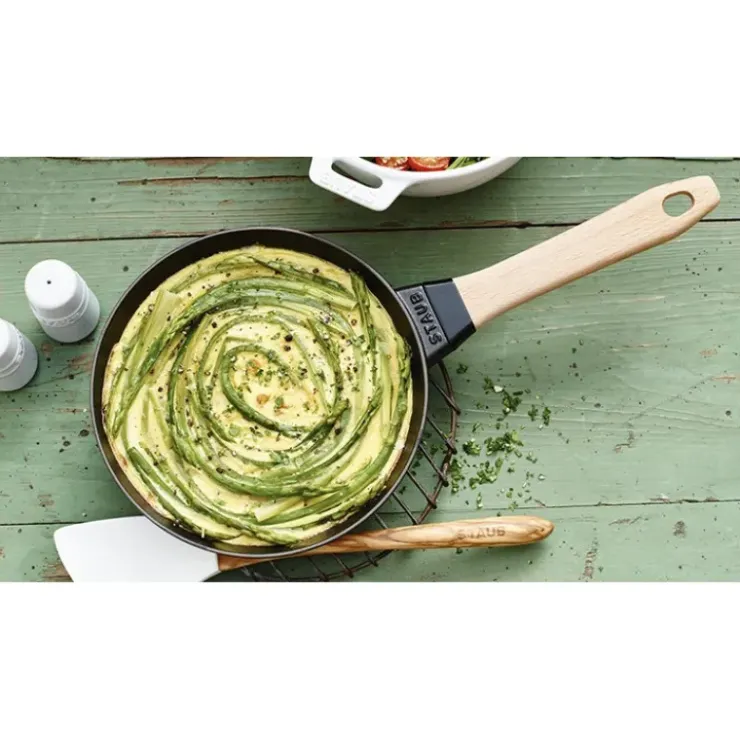 STAUB Poêle en Fonte Noir 28 cm Manche Bois Outlet