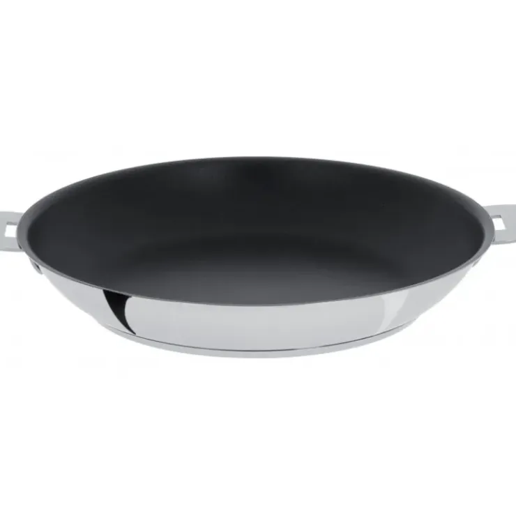 CRISTEL Poêle Mutine Ø 24 cm Manche Amovible Anti-Adhésive Inox