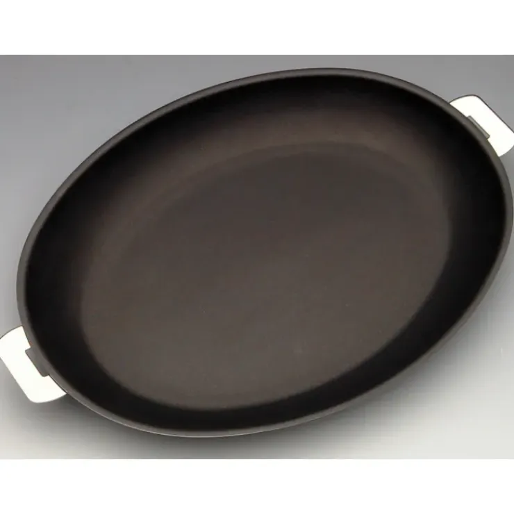 CRISTEL Poêle Mutine Ovale Ø 35 cm Manche Amovible Anti-Adhésive Inox Outlet