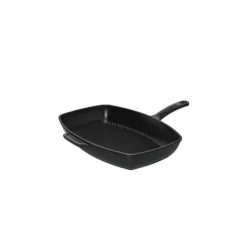 CHASSEUR Poêle-gril en Fonte rectangulaire 28 x 24 cm Noir Mat Outlet