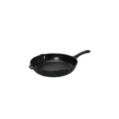CHASSEUR Poêle-gril en Fonte rond 25 cm Noir Mat Sale