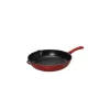 CHASSEUR Poêle-gril en Fonte rond 25 cm Rouge Outlet