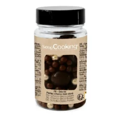 SCRAPCOOKING Pot de Décors en Perles Or et Chocolat Noir 50 g Hot