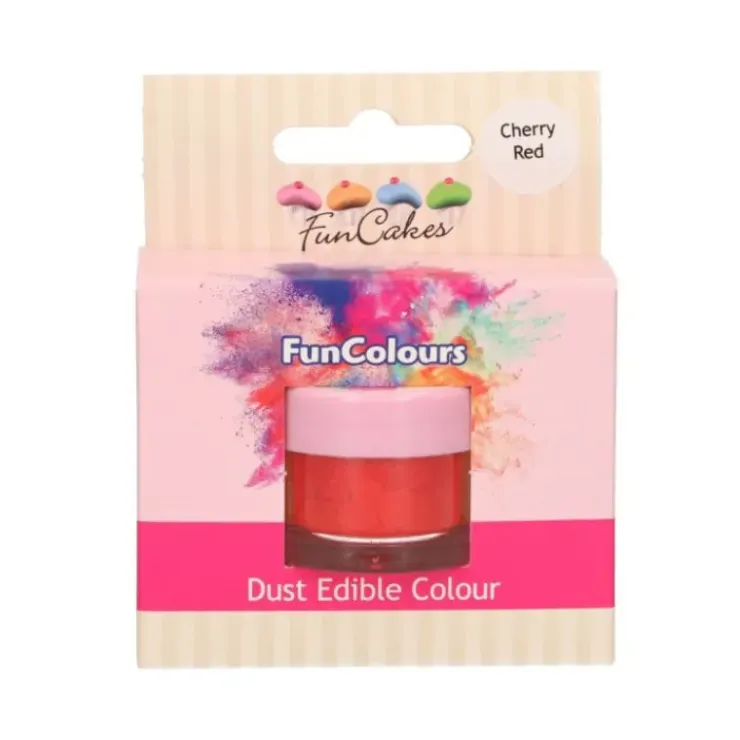 FUNCAKES Poudre comestible Rouge cerise 2,5 g Hot