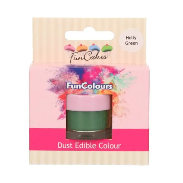 FUNCAKES Poudre comestible Vert houx 1,2 g Discount