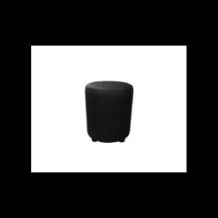 2IMAHL Pouf Rond en Simili Cuir Noir Lisbonne Best