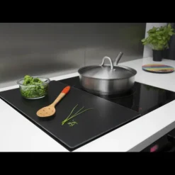PEBBLY Protection Plaque de Cuisson en Verre 50 x 28 cm Noir