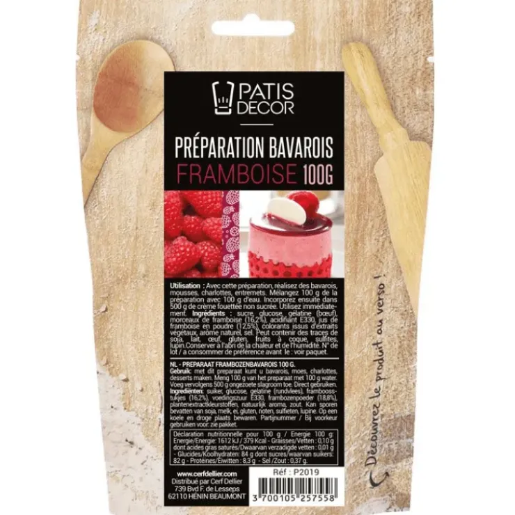 PATISDECOR Préparation Bavarois Framboise 100 g Patisdécor New