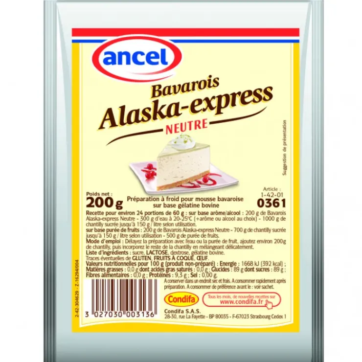 ANCEL Préparation Bavarois Neutre Alaska Express 200g Online