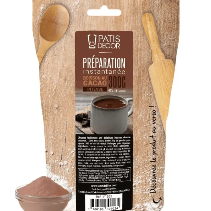 PATISDECOR Préparation Instantanée pour Boisson Cacao Intense 300 g Patisdécor Hot