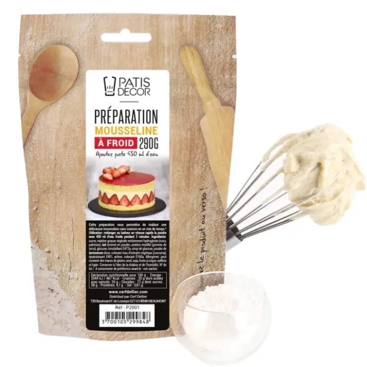 PATISDECOR Préparation Mousseline à Froid 290 g Patisdécor New