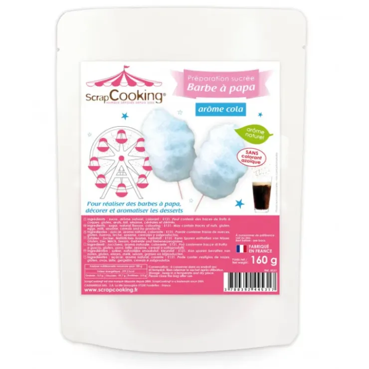 SCRAPCOOKING Préparation sucrée pour barbe à papa bleue goût cola New