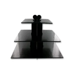 GATODECO Présentoir Noir Cupcakes 3 Etages Carrés Gatodéco Best