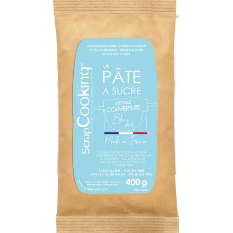 SCRAPCOOKING Pâte à Sucre Bleu Ciel Spéciale Couverture 400g Outlet