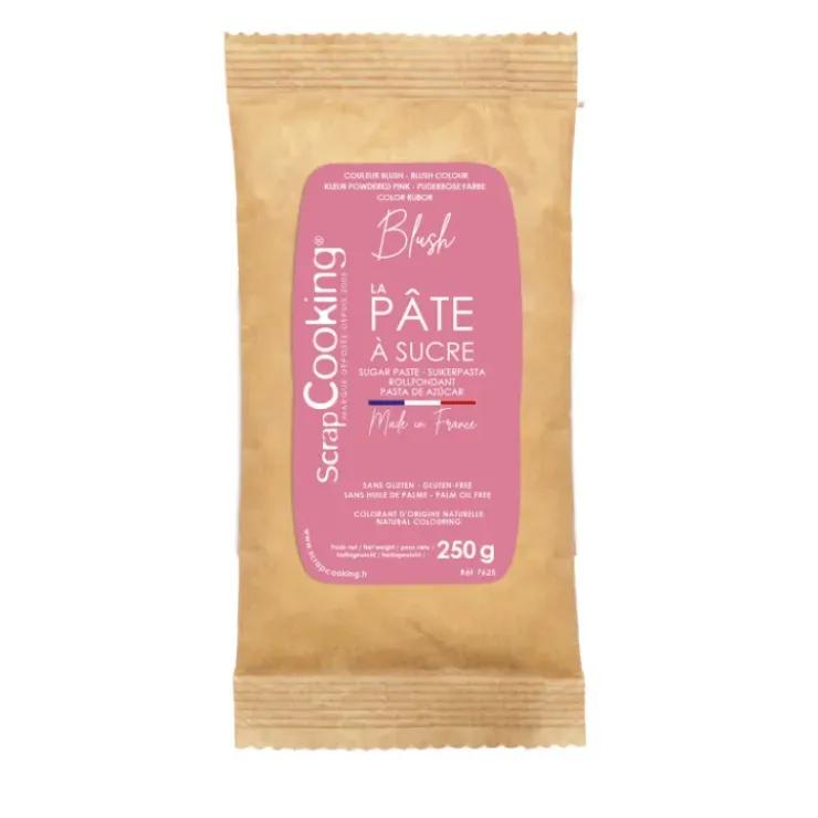 SCRAPCOOKING Pâte à Sucre Rose Blush Colorant Naturel 250 g Hot