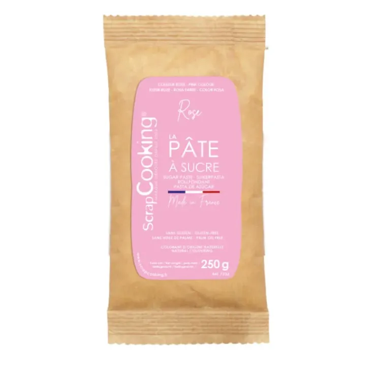 SCRAPCOOKING Pâte à Sucre Rose Pastel 250 g Hot