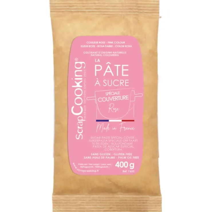 SCRAPCOOKING Pâte à Sucre Rose Spéciale Couverture 400 g Clearance