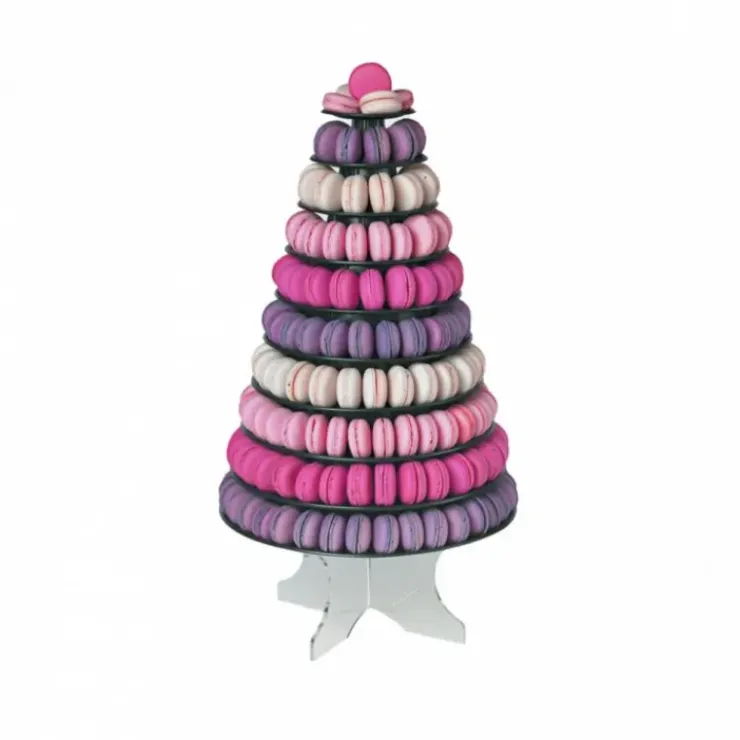 MALLARD FERRIERE Pyramide à Macaron vertical 10 plateaux amovibles - Version Noire Discount