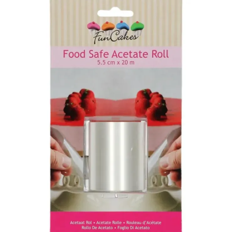 FUNCAKES Rhodoïd en Rouleau L.20 m x H.5.5 cm Discount