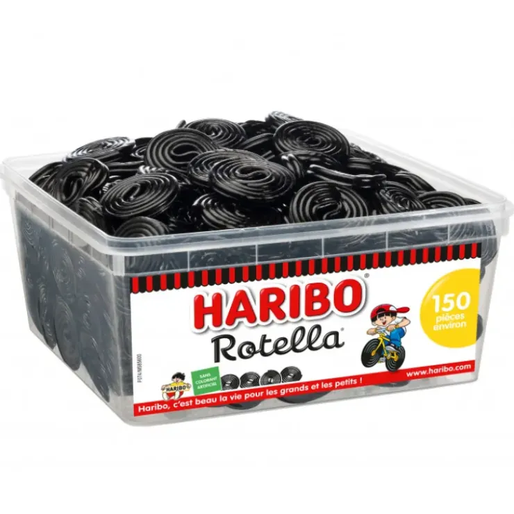 HARIBO Rotella x 150 - Boîte Rouleau Réglisse Best