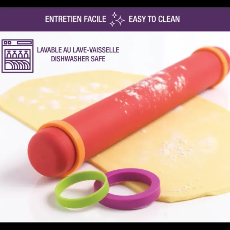 MASTRAD Rouleau à Pâtisserie ajustable rouge 41 cm New