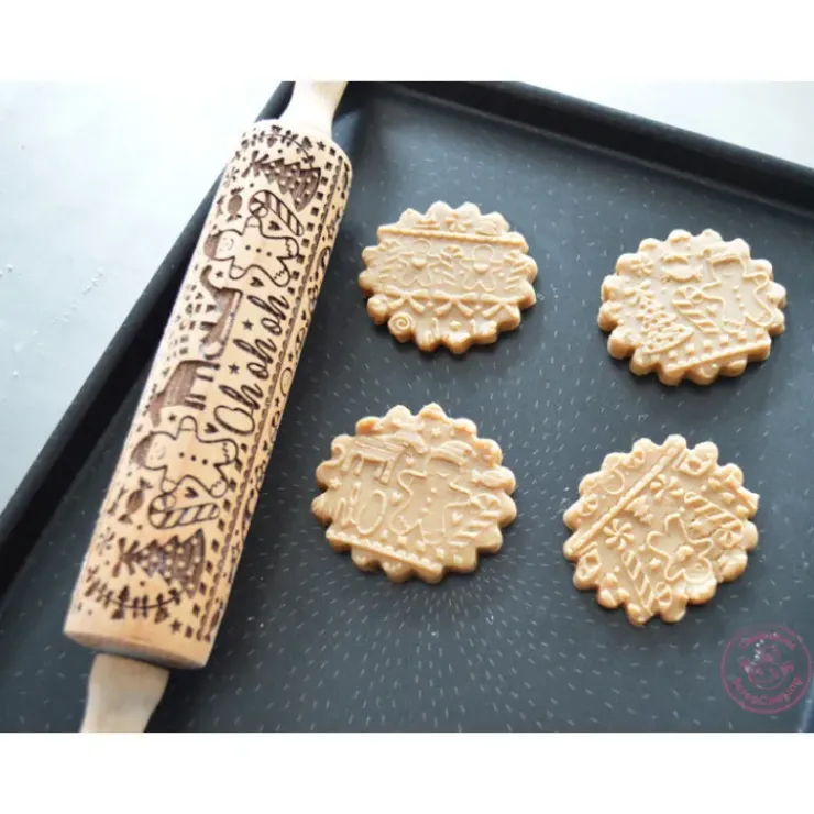 SCRAPCOOKING Rouleau à Pâtisserie Motifs Noël Gingerman 39 cm Outlet