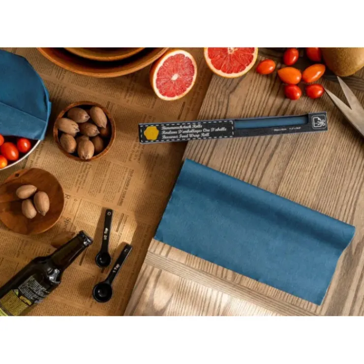 NUTS Rouleau Emballage Alimentaire Cire Abeille Bleu Jeans 93 x 29 cm Best