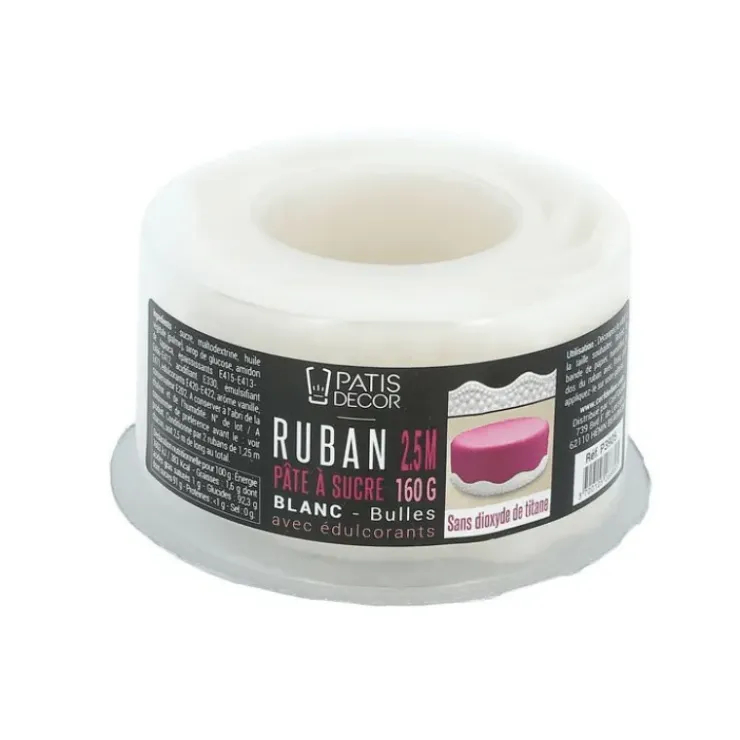 PATISDECOR Ruban Pate à Sucre Bulles 1,25 m x H 3 cm (x2) Patisdécor Sale