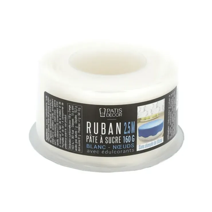 PATISDECOR Ruban Pate à Sucre Nœuds 1,25 m x H 3 cm (x2) Patisdécor Discount