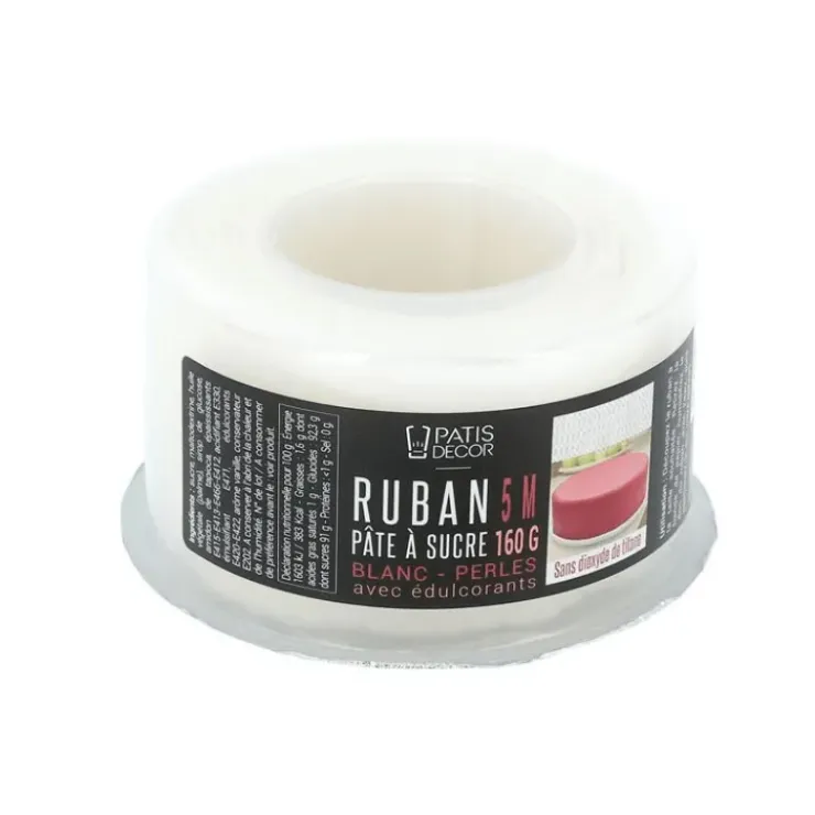 PATISDECOR Ruban Pate à Sucre Perles 1,25 m x H 1,5 cm (x4) Patisdécor Hot