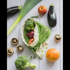 PEBBLY Sac à Légumes Coton Bio Vert 30 x 40 cm Clearance