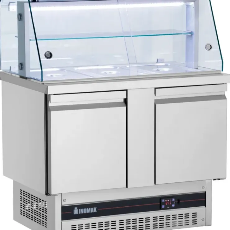 INOMAK Saladette 245 L 2 Portes Inox pour 3 Bacs GN1/1 New
