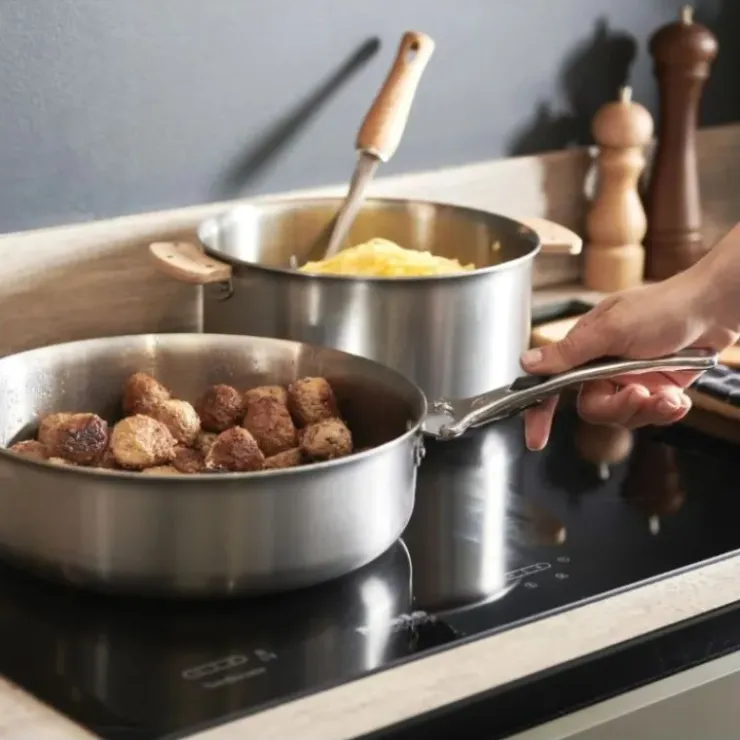DE BUYER Sauteuse Droite Inox Amovible Ø 28 cm Alchimy Loqy Hot