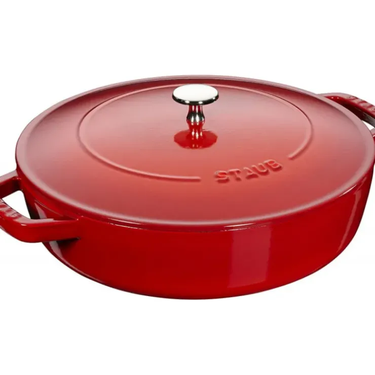 STAUB Sauteuse en Fonte Chistera 28 cm Rouge Cerise Sale