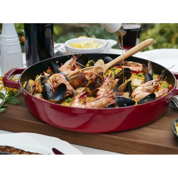 STAUB Sauteuse en Fonte Chistera 28 cm Rouge Cerise Sale