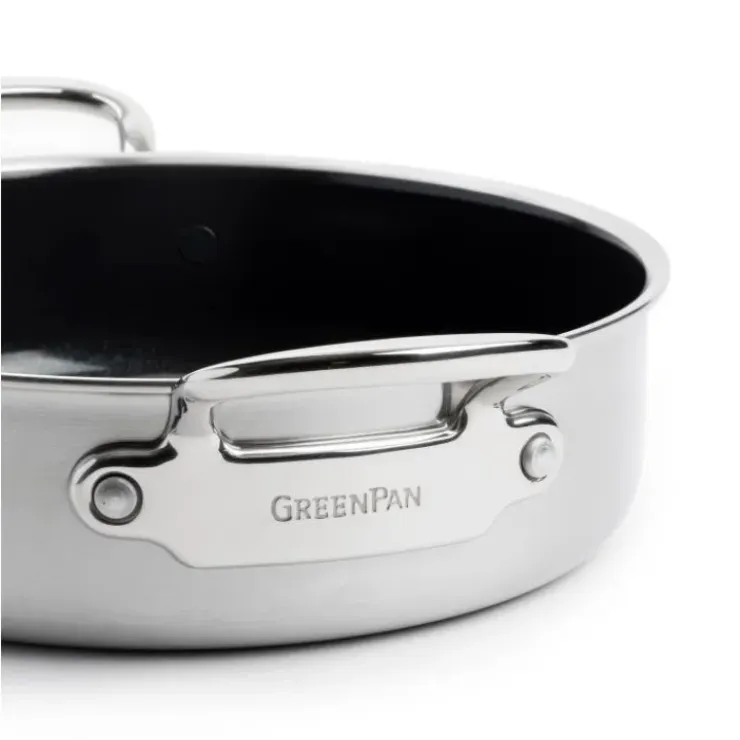 GREENPAN Sauteuse Inox Ø 26 cm avec Couvercle PREMIERE Hot