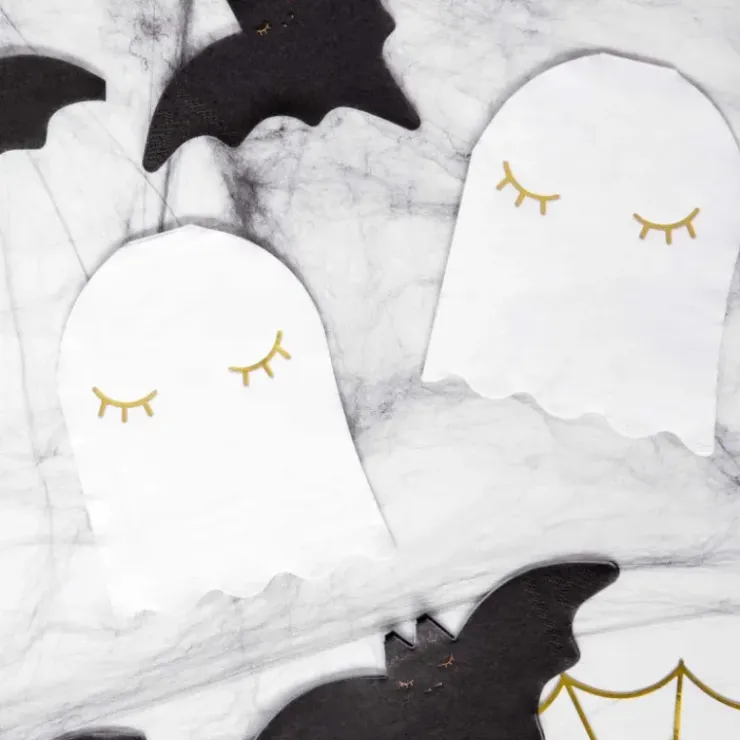 FUNCAKES Serviettes en Papier Fantôme Halloween PartyDeco (x20) Hot