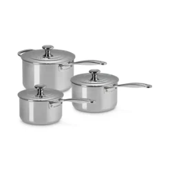 LE CREUSET Set 3 Casseroles Inox Signature avec Couvercle Discount