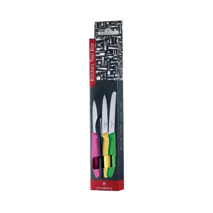 VICTORINOX Set 2 Couteaux d'Office, un Couteau à Tomate et un Epluche Légumes Swiss Classic Best