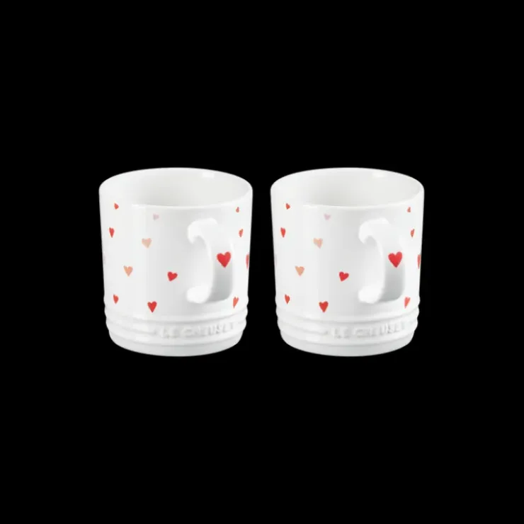 LE CREUSET Set 2 Mugs en Céramique Motifs Cœur 350 ml Sale