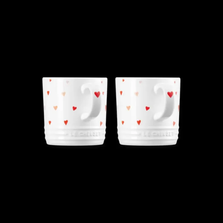 LE CREUSET Set 2 Mugs en Céramique Motifs Cœur 350 ml Sale