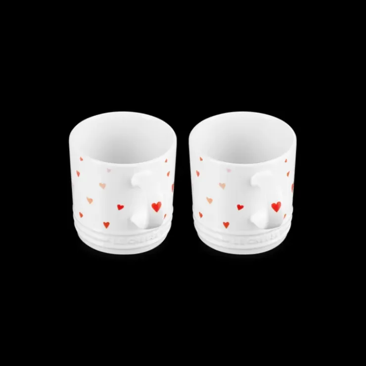 LE CREUSET Set 2 Mugs en Céramique Motifs Cœur 350 ml Sale
