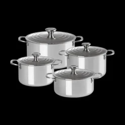 LE CREUSET Set 4 Pièces Casseroles et Faitout Inox Signature New