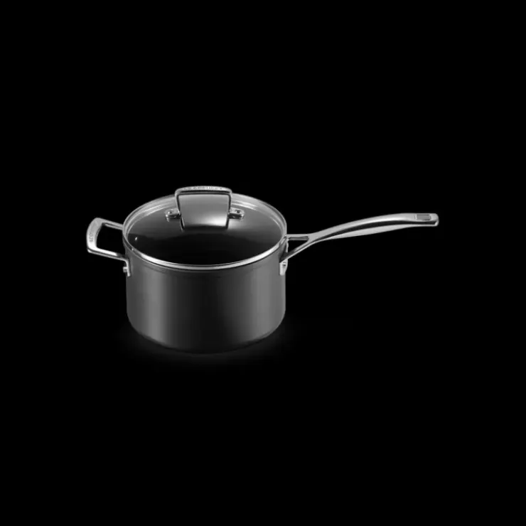 LE CREUSET Set 3 Pièces Casseroles Les Forgées avec Couvercle en Verre Hot